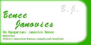 bence janovics business card